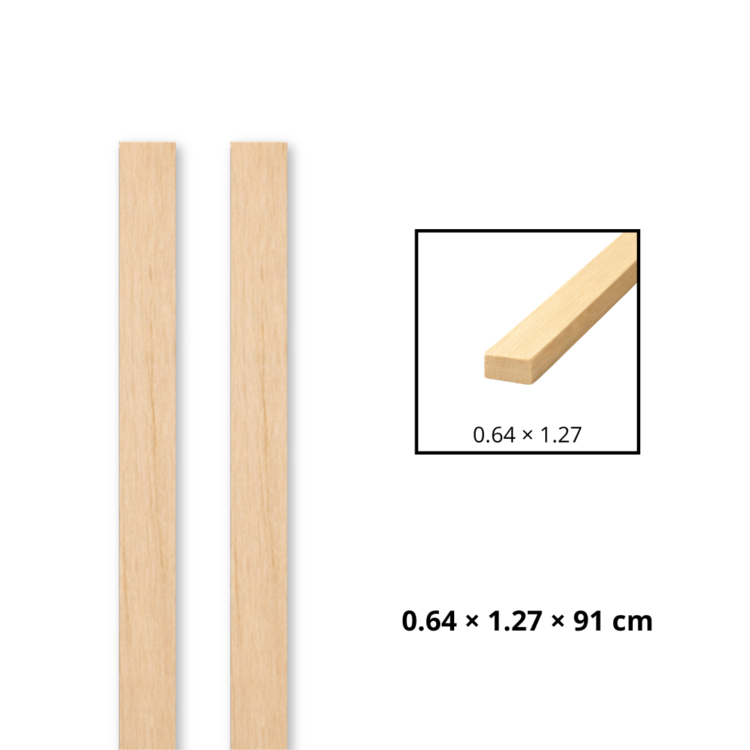 Morris Art Palillo Rectangular Balsa 1/4 _ 1/2 _ 36" (0.64 _ 1.27 _ 91 cm)