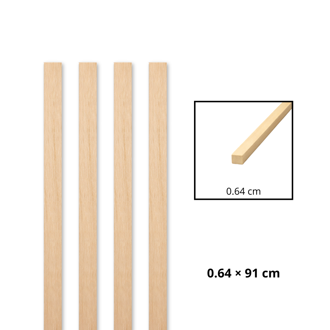 Morris Art Palillo Cuadrado Balsa 1/4 _ 36" (0.64 _ 91 cm)