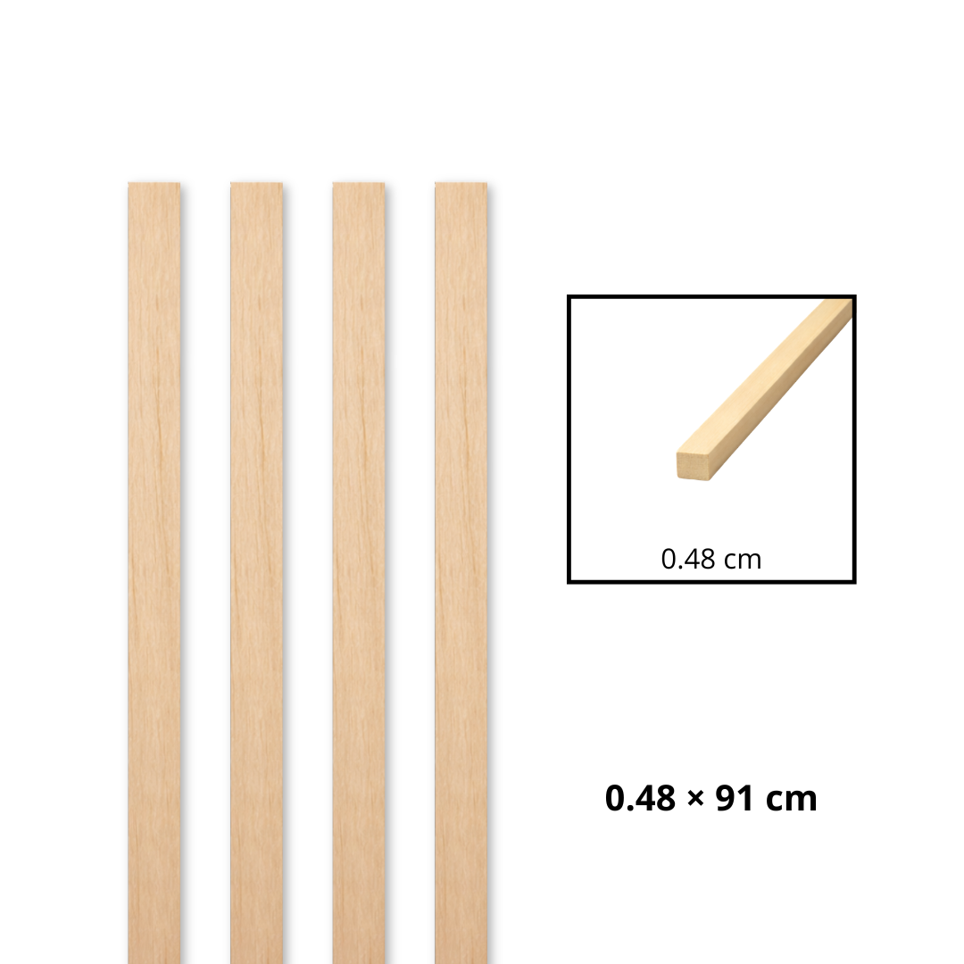 Morris Art Palillo Cuadrado Balsa 3/16 _ 36" (0.48 _ 91 cm)