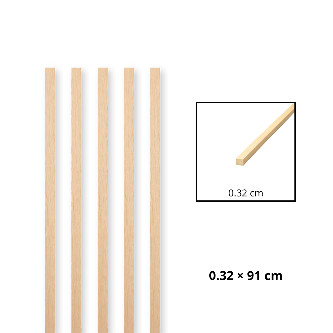 Morris Art Palillo Cuadrado Balsa 1/8 _ 36" (0.32 _ 91 cm)